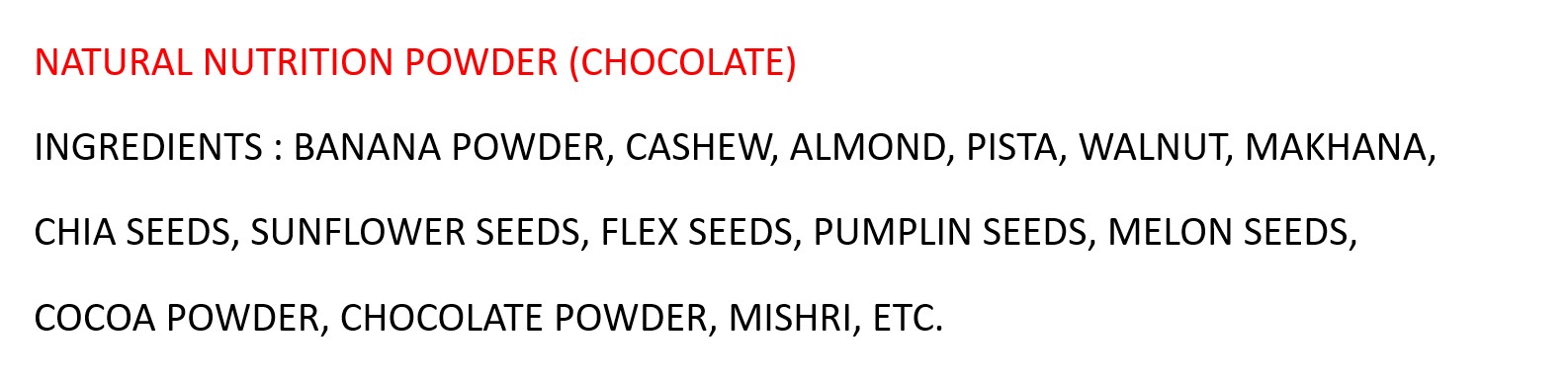 Ingredients Card View