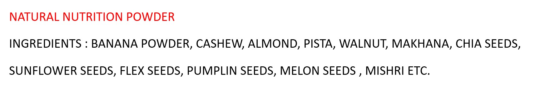 Ingredients Card View